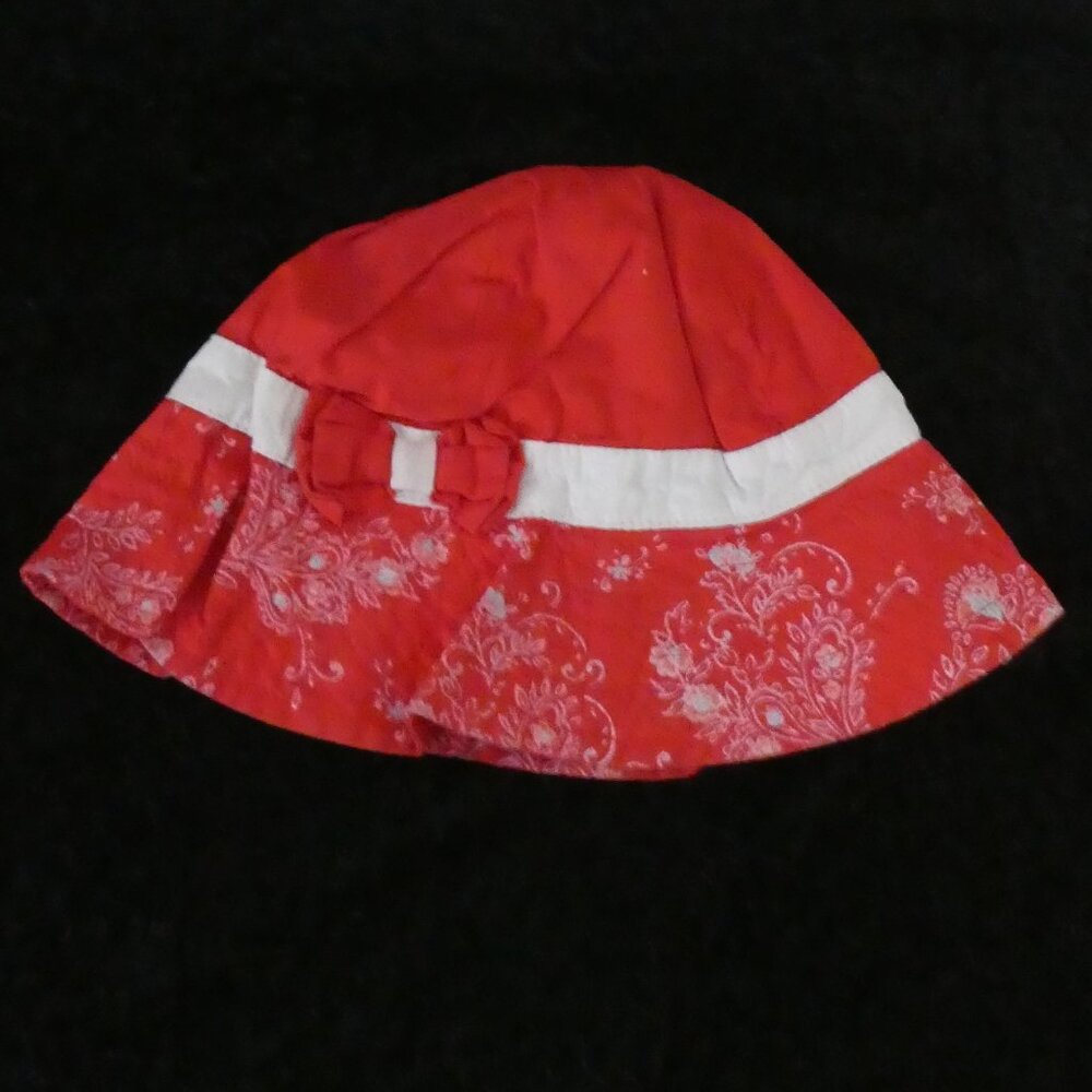 BABY GAP | 6-12 months | Red Floral Bucket Hat with Bow